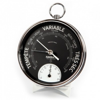 Baromètre thermomètre noir